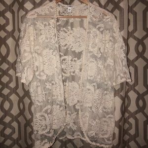Cato Ivory Lace Kimono